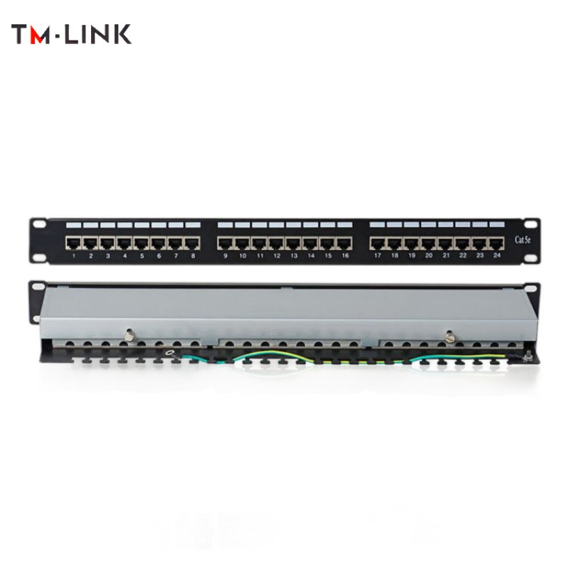 1 U 19” Cat.5e sheilding patch panel 24-port