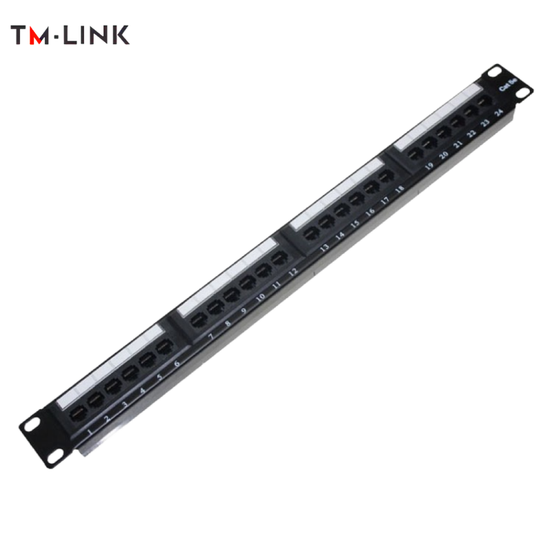 1 U 19” Cat.5e unsheilded patch panel 24-port