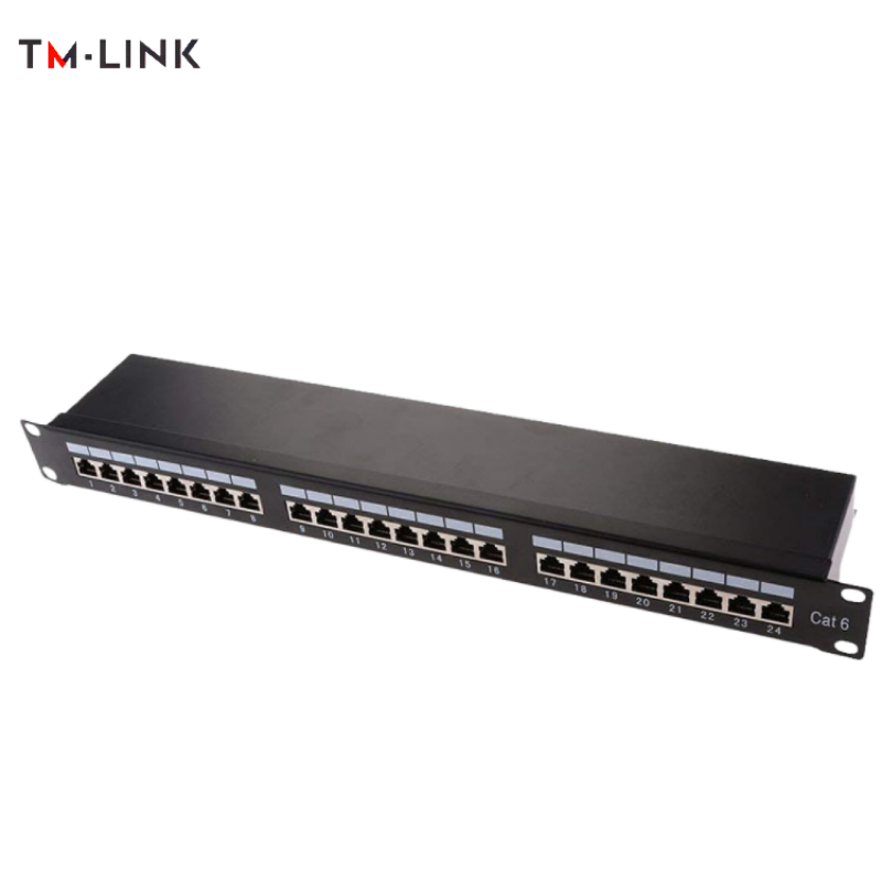 1 U 19” Cat.6 sheilding patch panel 24-port