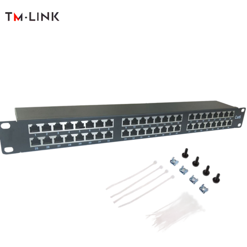 1 U 19” Cat.6 shielding patch panel 48-port