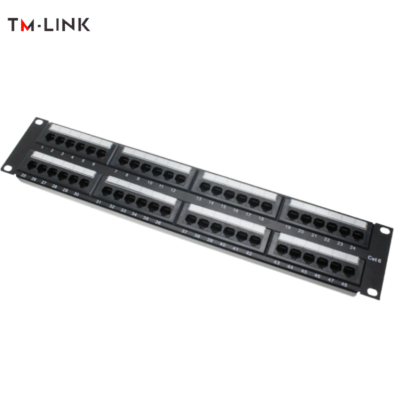 2U 19-Inch Cat.6 Shielding Patch Panel 48-Port