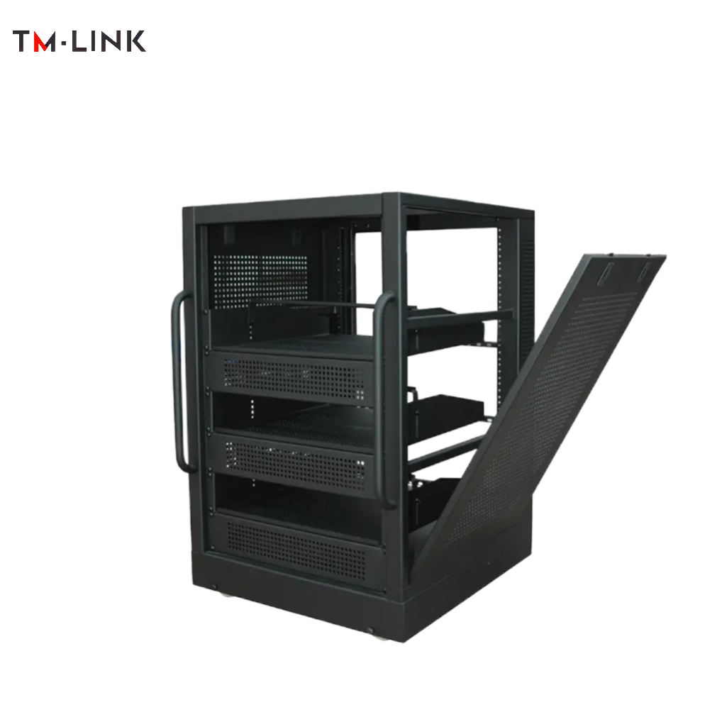 Home Theater Network Cabinet With Shelves