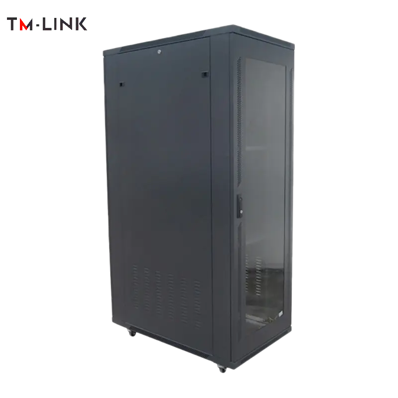 Glass Door Free Standing Network Cabinets